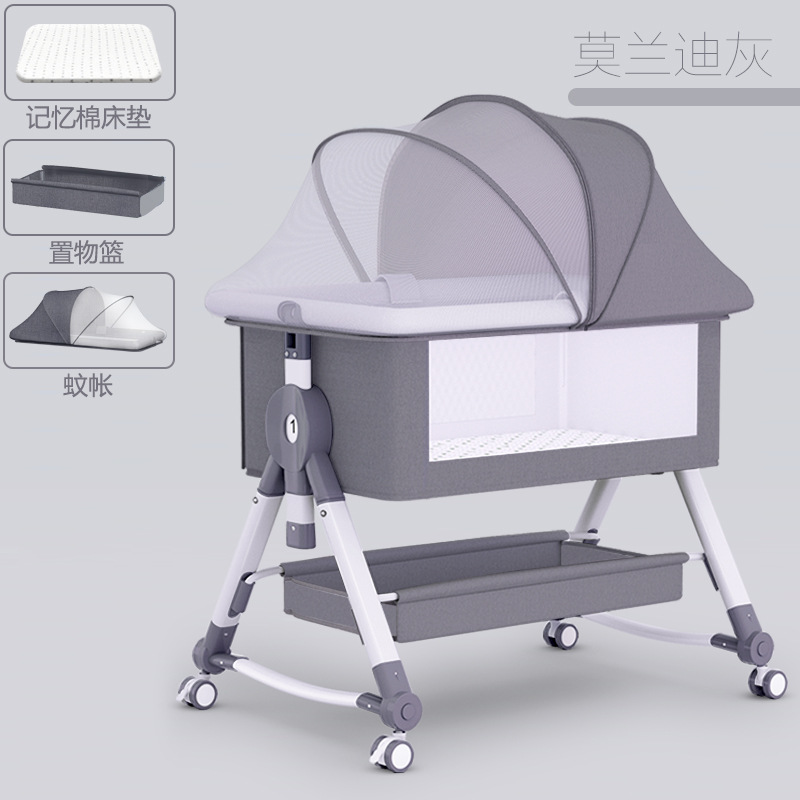 Picture of Baby Bed Neonatal Bed Splicing Big Bed Baby Shaker bb Children's Bed Multi-functional Mobile Foldable Bed