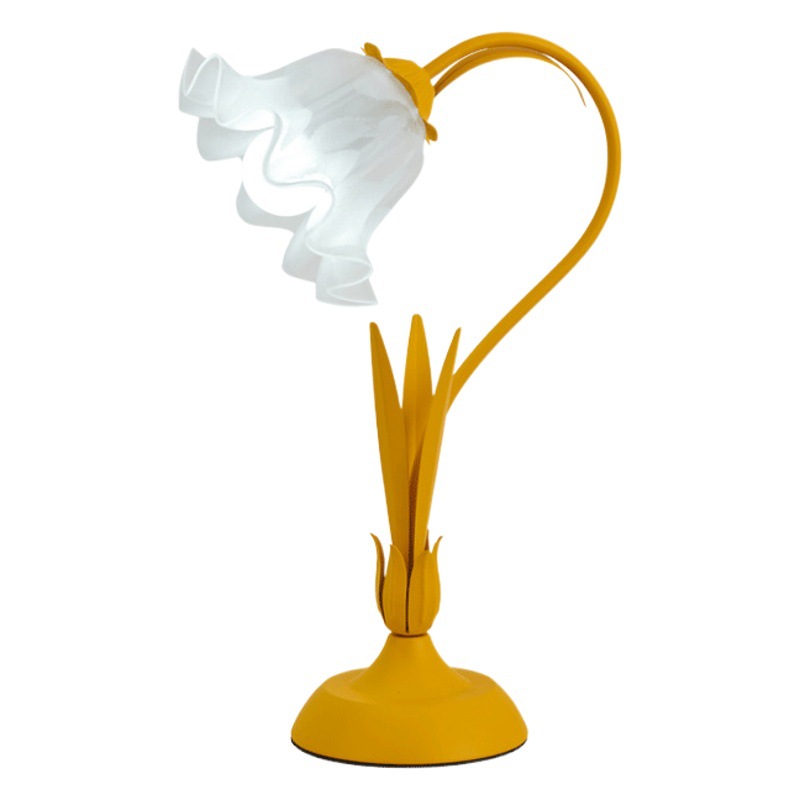 Vintage Table Lamp French Style Romantic Bedroom Bedside Lamp ins Style American Style Lily-of-the-valley Flower Eye Protection Decorative Lamps