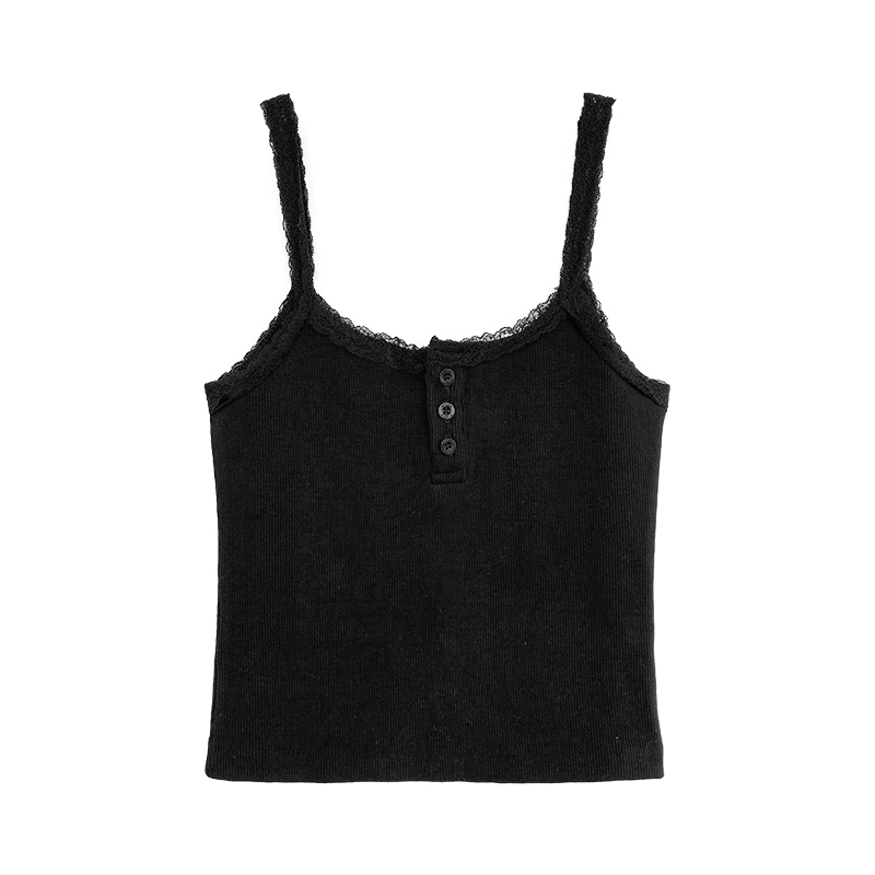 Picture of 2024 Vest Women's Korean Style Spring and Summer Inner Wear Slim-Fit Button Lace Small Strap Base Top