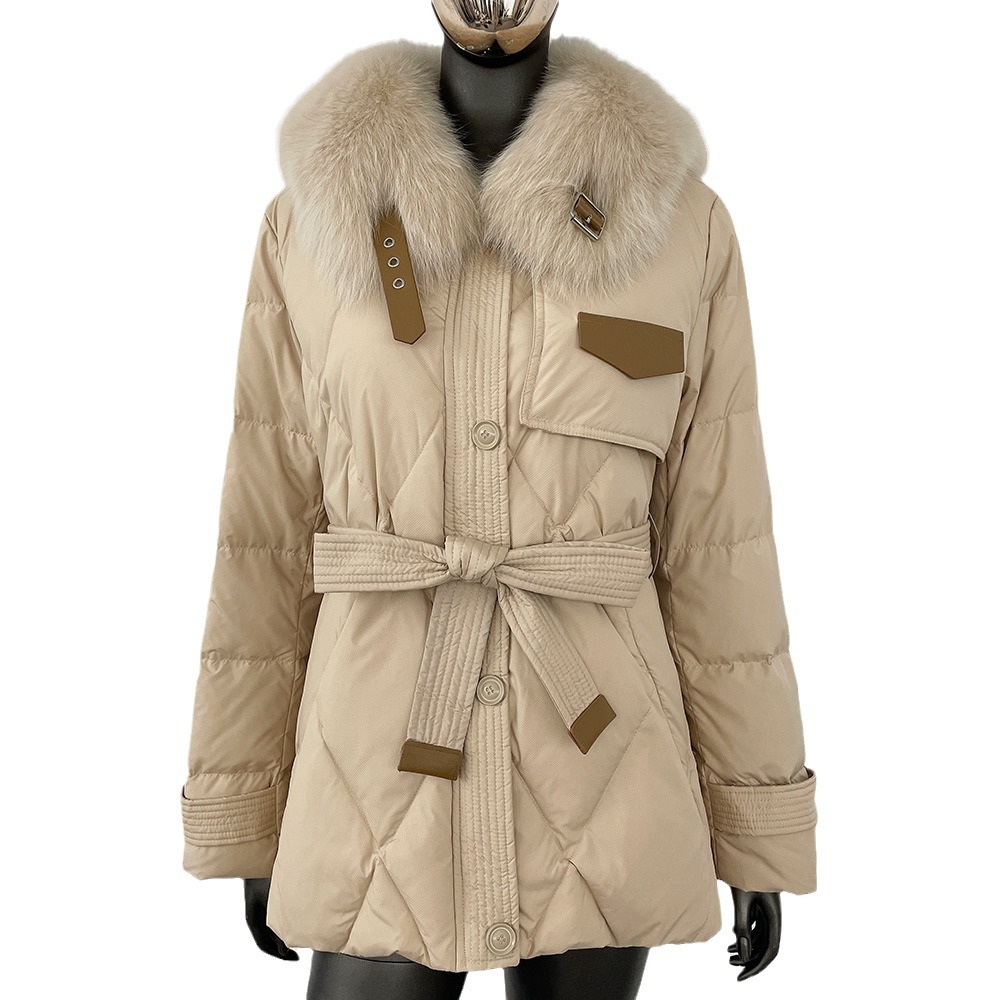 Picture of Korean version of big fur collar down jacket women 2024 new fashion short waist fashion western style thick warm coat