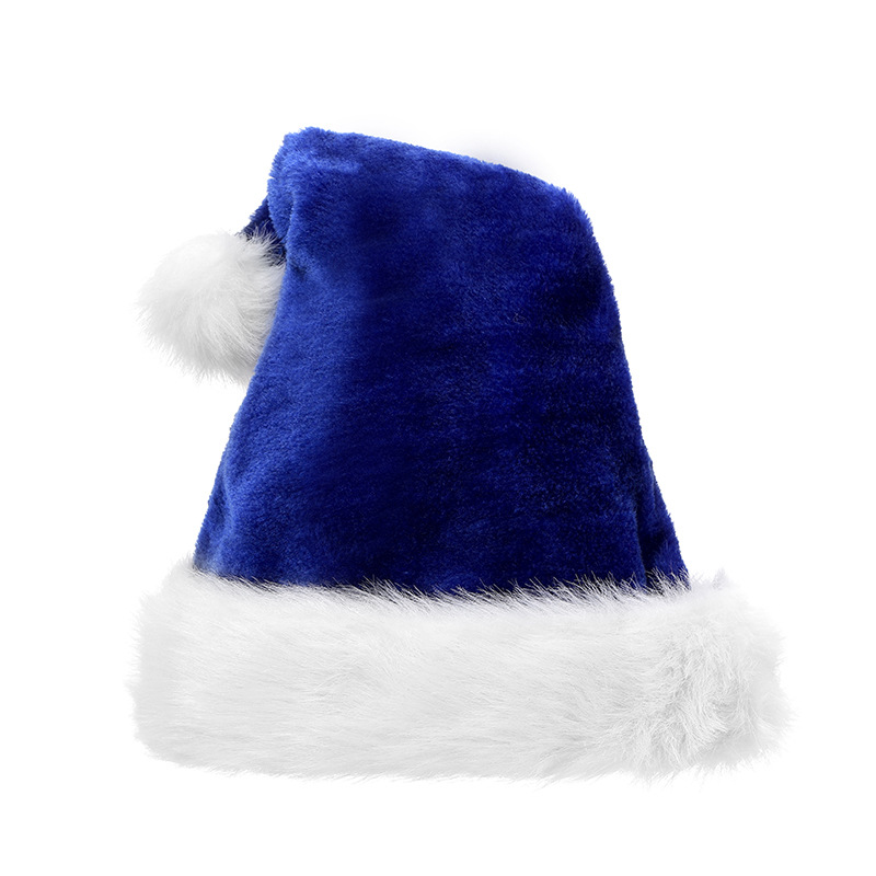 Picture of Christmas High-grade Plush Christmas Hat Extra Large Thickened Big Ball Christmas Hat Old Man Hat Green Pink Red