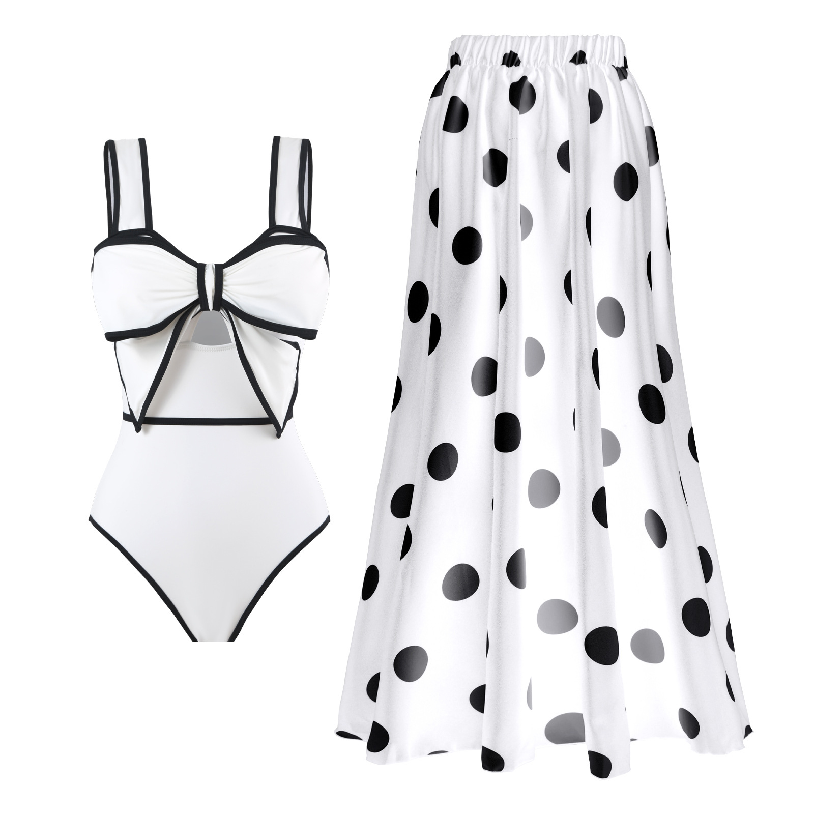 2025 European and American New Arrival Body-Covering Swimsuit Belly Slimming Fashionable Swimwear Round Skirt Suit Hot Selling Hot in stock