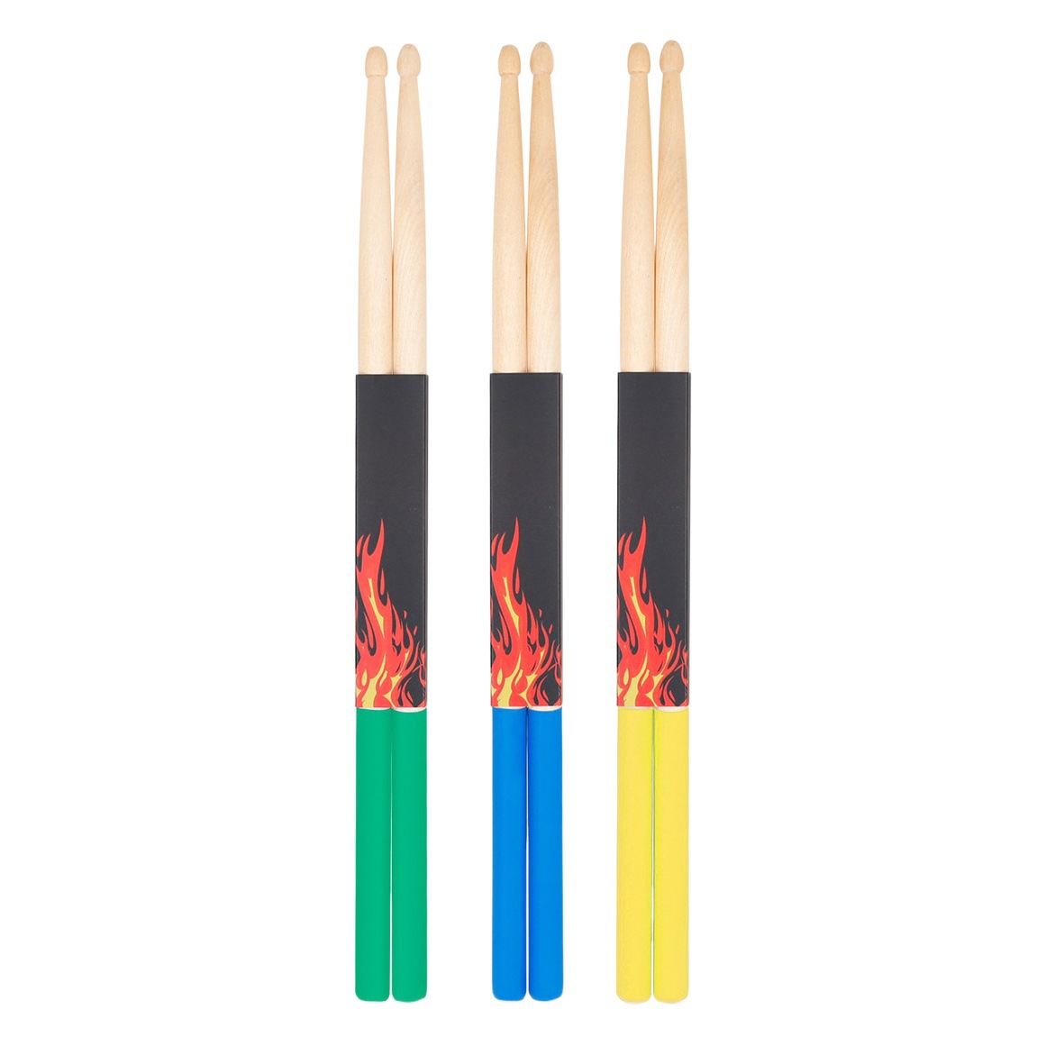 LADE5A Maple Polished Non-Slip Drum Stick Drum Beginner Scams Jazz Drum Professional Drum Stick Tricolor