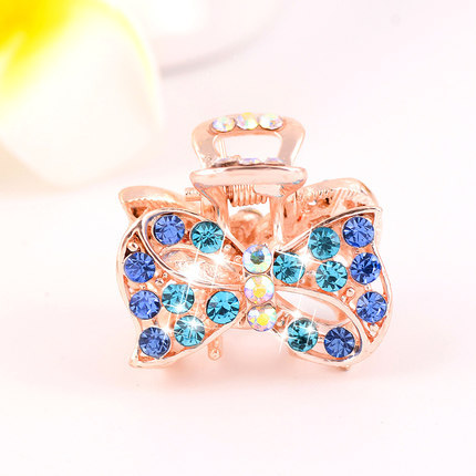 Picture of New small size Grab Clip Hair Clip Hair Clip Adult Bangs Hair Clip Children Top Clip Electroplated Rhinestone Elegant Hair Accessories Headdress