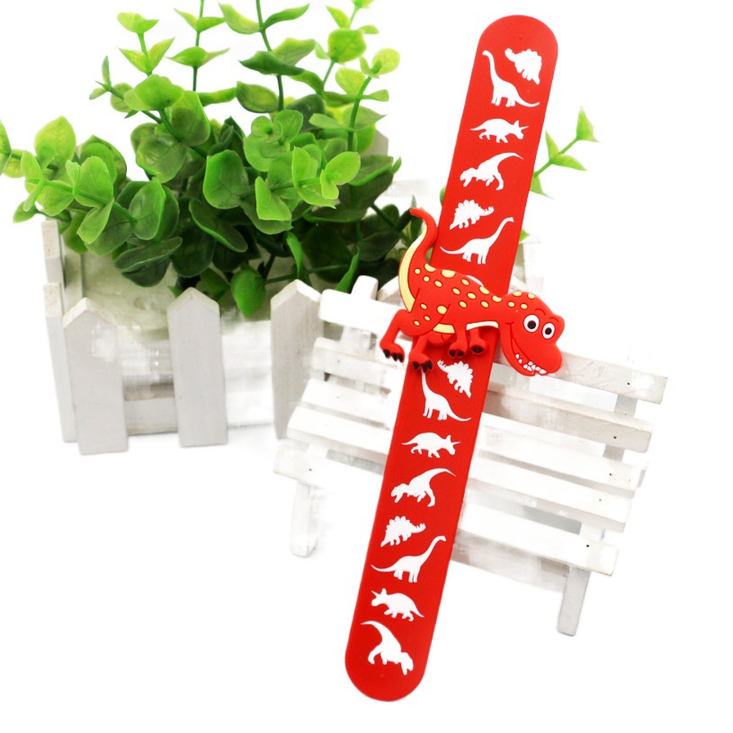 Cross-border cartoon dinosaur printing clap ring pop band children's toys hand ornaments wristbands toys small gifts