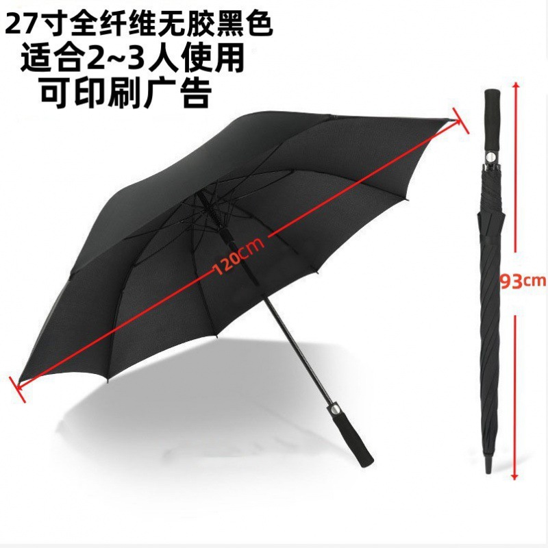 Picture of Manufacturers wholesale a large number of oversized double straight rod sun umbrella wind-resistant strong long handle advertising business umbrella customization