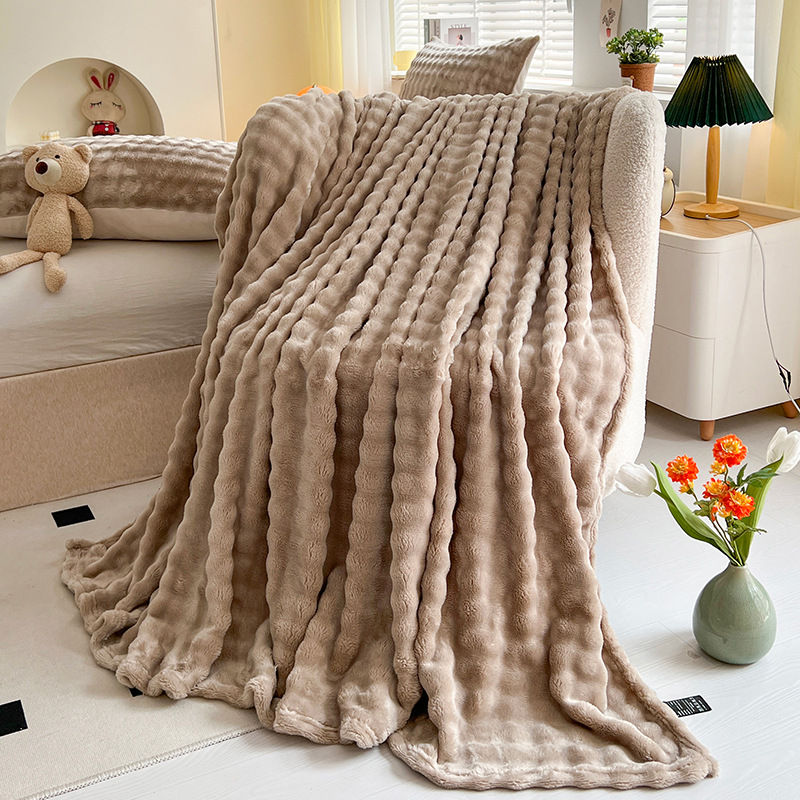 Picture of Ins Style Blanket Class A New Style Curled Bubble Velvet Casual Nap Blanket Thickened Blanket Sofa Cover Blanket Universal for All Seasons