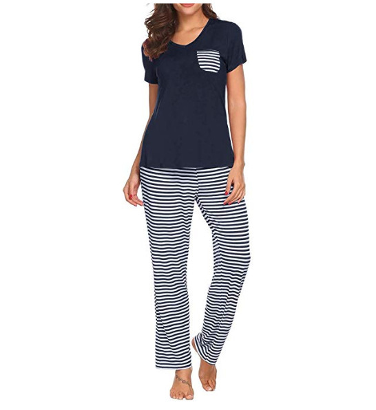 Picture of Amazon 2024 New Home Clothes Women's Modal Pajamas Set European and American Clothing Autumn and Winter Short-Sleeved Pants Pajamas