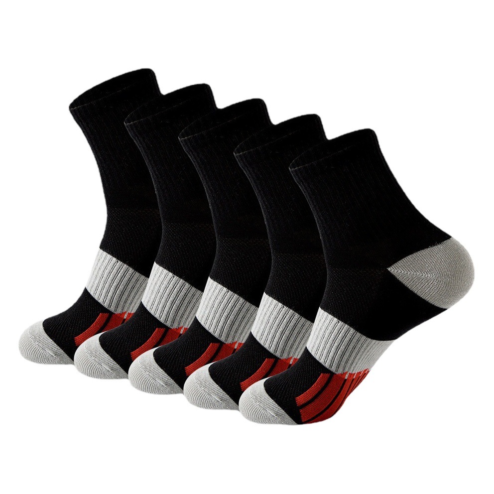 Basketball Socks Men's Mid-Calf Socks Sweat-Absorbent and Deodorant Professional Running Socks High-Top Cotton Socks Color Matching Men's Sports Socks Wholesale