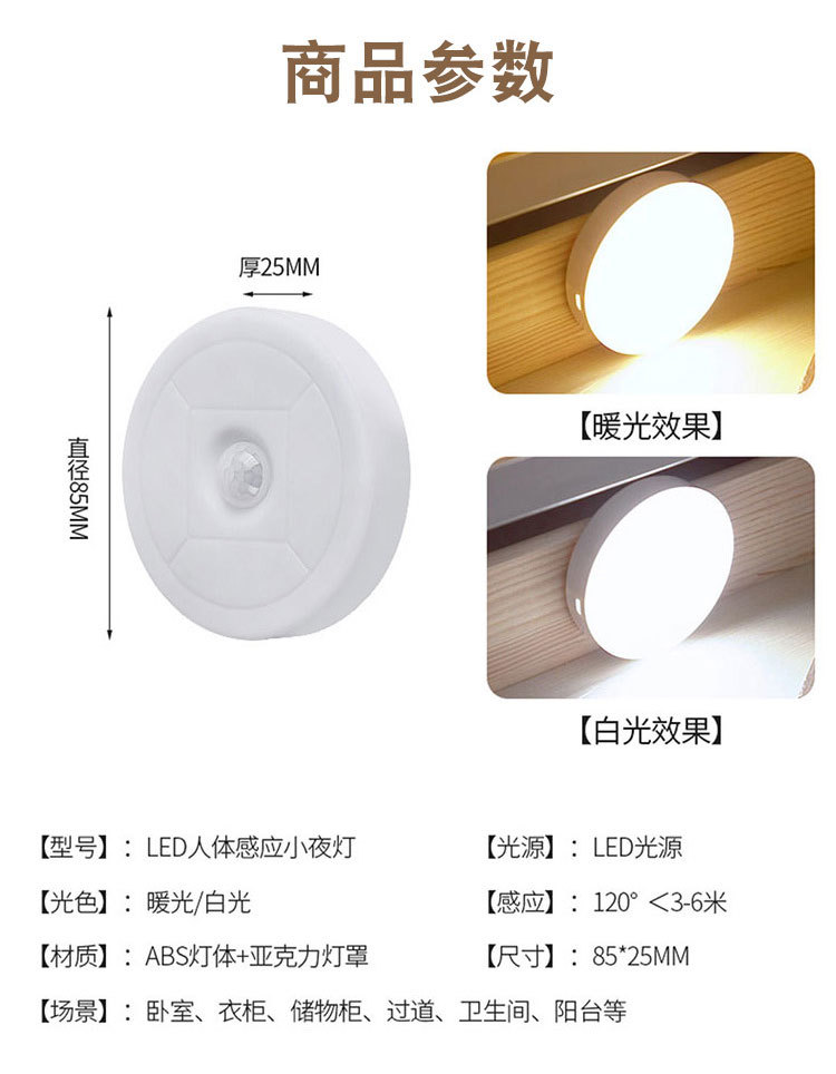 Picture of Smart Human Induction Night Light Wireless USB Charging Creative Eye Protection Night Light Cabinet Aisle Eye Protection