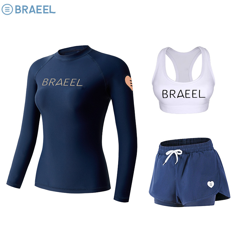 South Korea New Women's Quick-drying Hot Spring Swimming Suit Split Long Sleeve Trousers Jellyfish Suit Sunscreen Surfing Snorkeling Suit