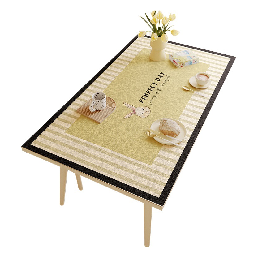Modern simple style leather table mat waterproof oil-proof washable anti-scald household high-grade table mat tea table mat