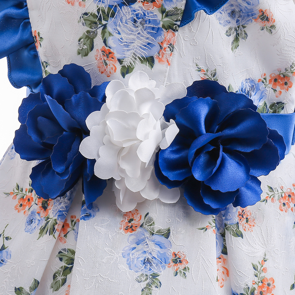 Picture of European and American Amazon Children's dress Floral Princess dress Wedding Flower Girl dress Children's Photography dress kids