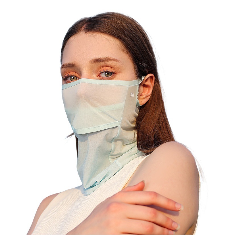 Summer New Ice Silk Sunscreen Mask Women Golf Outdoor Anti-mosquito Breathable Veil UV Protection XTJ52