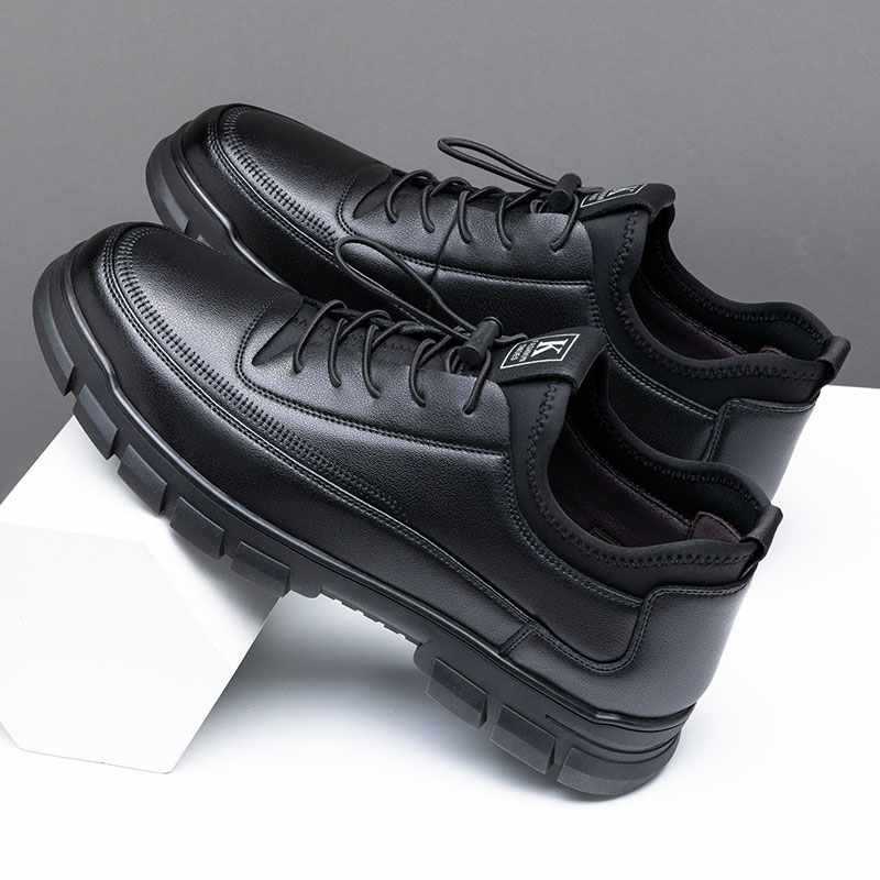 New fashion men's leather shoes casual shoes trendy versatile British business leather shoes breathable lightweight formal wear shoes