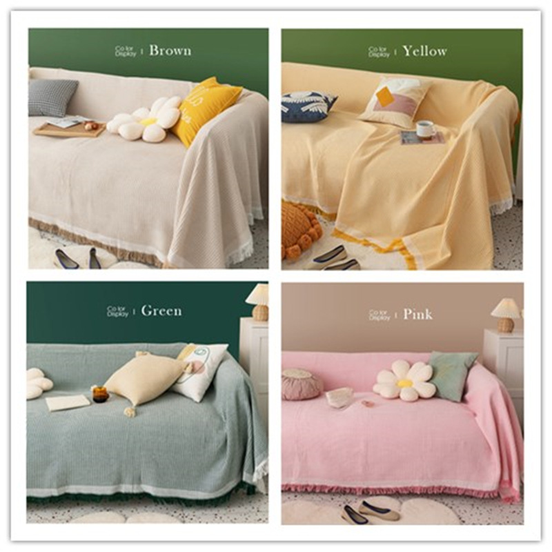 Picture of [Cross-border wholesale] Nordic pure color Four Seasons cotton blanket simple cushion ins style sofa Towel fashion lunch break blanket