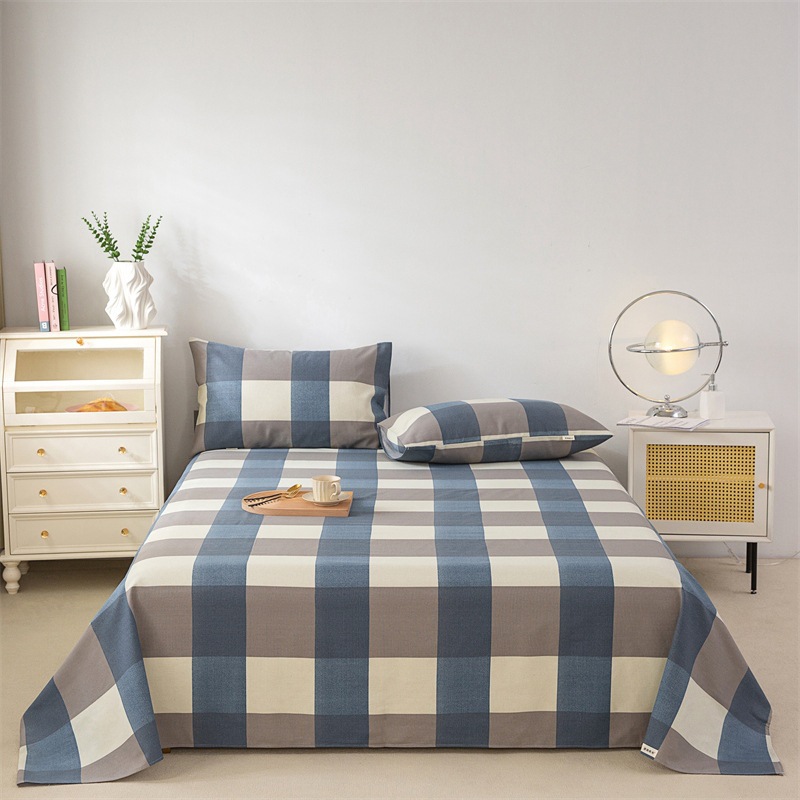 Picture of Cotton Thickened Old Coarse Cloth Bed Sheet Single Piece 100 Cotton Mat Linen Cotton Linen Single Dormitory Three-Piece Set