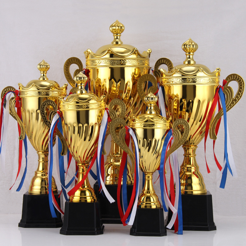 Picture of Universal metal crown trophy Sports Basketball football crown trophy binaural Gold Cup with lid logo can be added