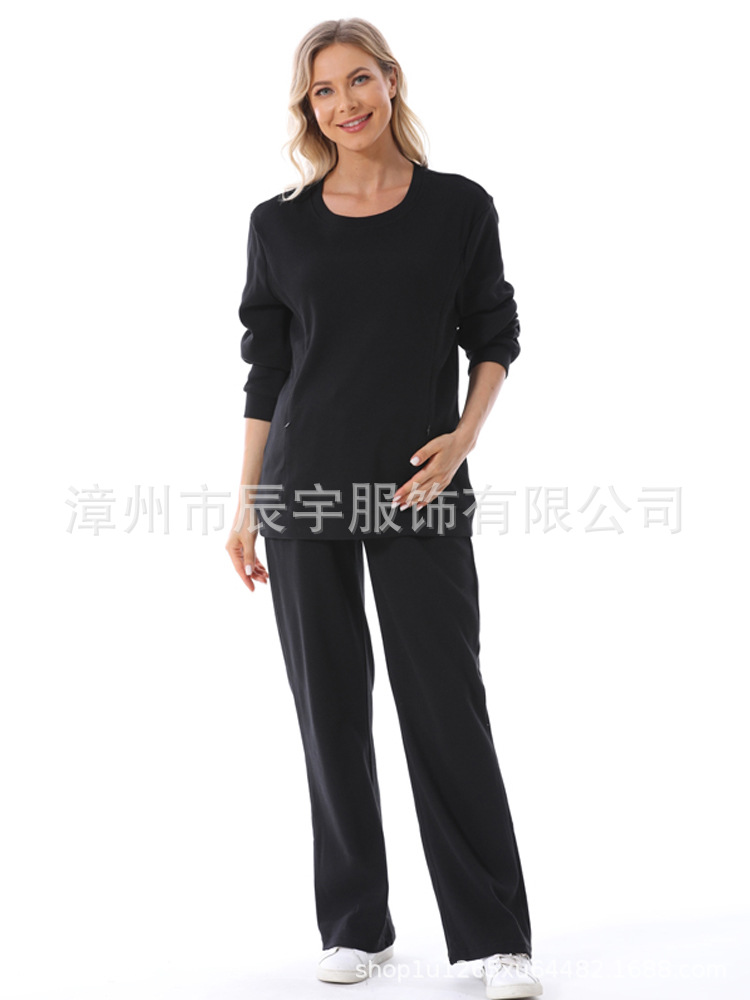 Picture of Pregnant Women's suit Fashion 2025 European and American Two-piece New Loose Out Spring and Autumn Pregnant Women's Breastfeeding Dress Home Simple