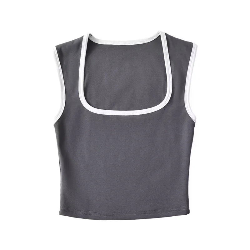Picture of American style personalized street fashion sexy hot girl vest fashionable contrast color design short slimming inner wear for women
