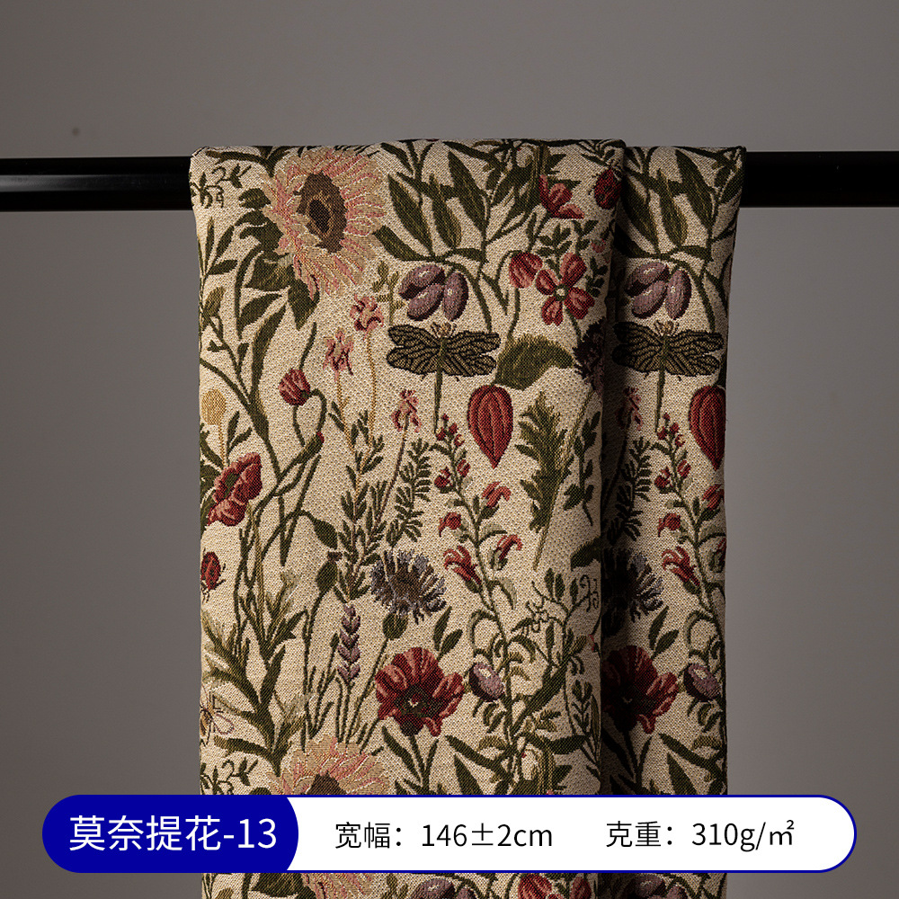 Picture of Monet Oil Painting Jacquard Fabric Handmade DIY Tablecloth Pillow Bag Skirt Clothing Designer Fabric Sofa Fabric