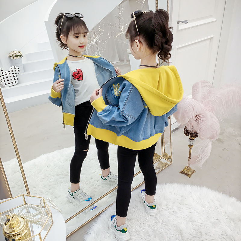 Picture of Girls' Denim Jacket Spring and Autumn 2022 New Korean Style Children's Western Style Casual Jacket Girls' Middle and Big Children's Top