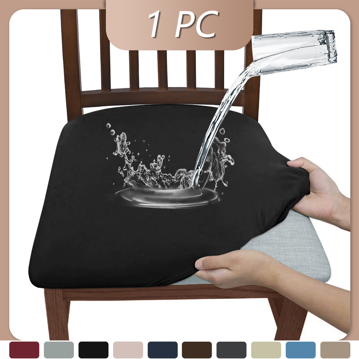 TEMU in stock Chair Cover Cross-border Milk Silk Elastic Waterproof Board Stool Cover Hotel Restaurant Dining Table Chair Cover