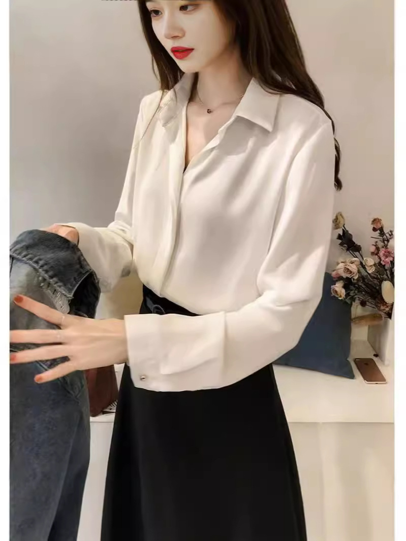 Cross-border wholesale 2024 spring and summer days new South Korea loose plus size heart top long sleeve professional OL shirt tide