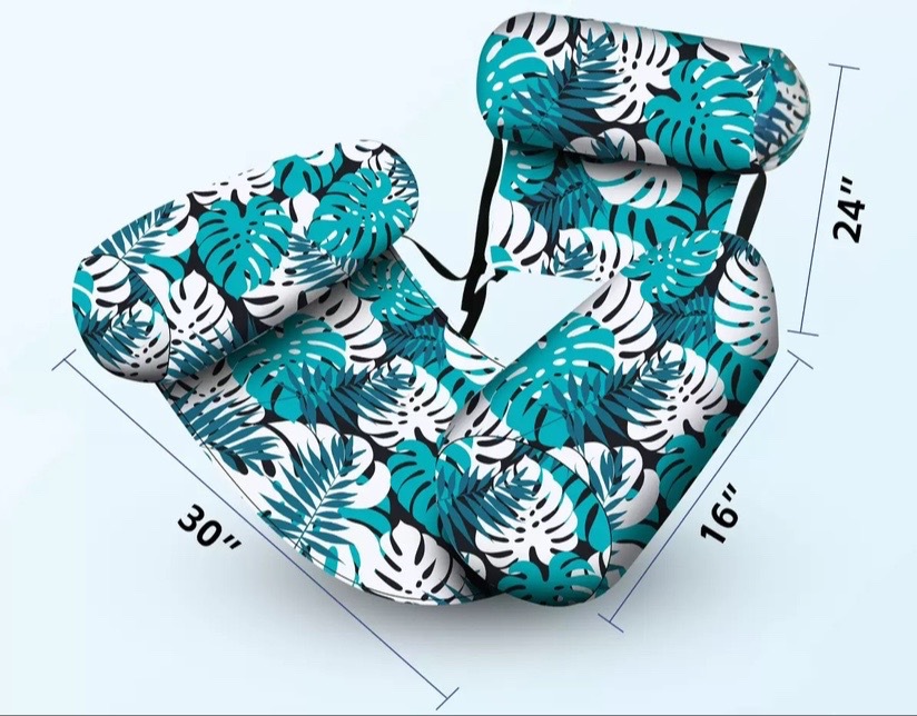 Picture of Foldable inflatable recliner water sofa amusement recliner floating bed with net hammock floating dual-use backrest floating row