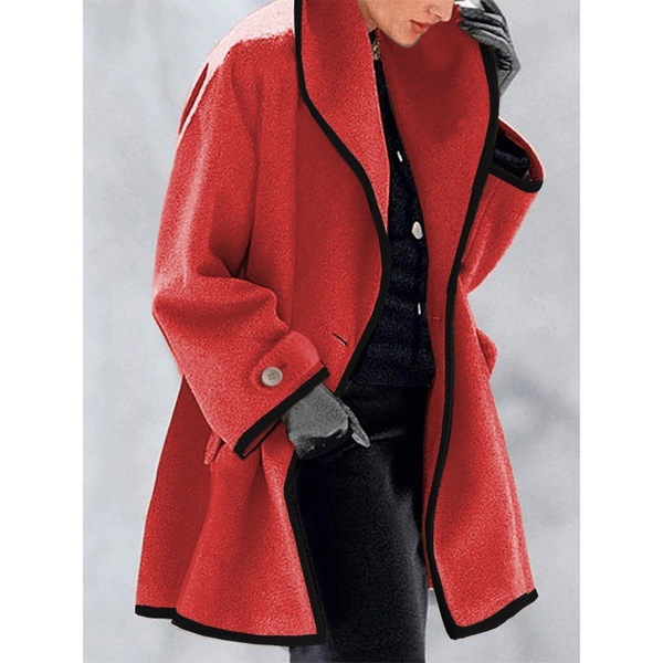 Picture of Plus-size spring clothing Nordic Autumn and Winter Simple Personality Thin Hooded Woolen Women's Outside