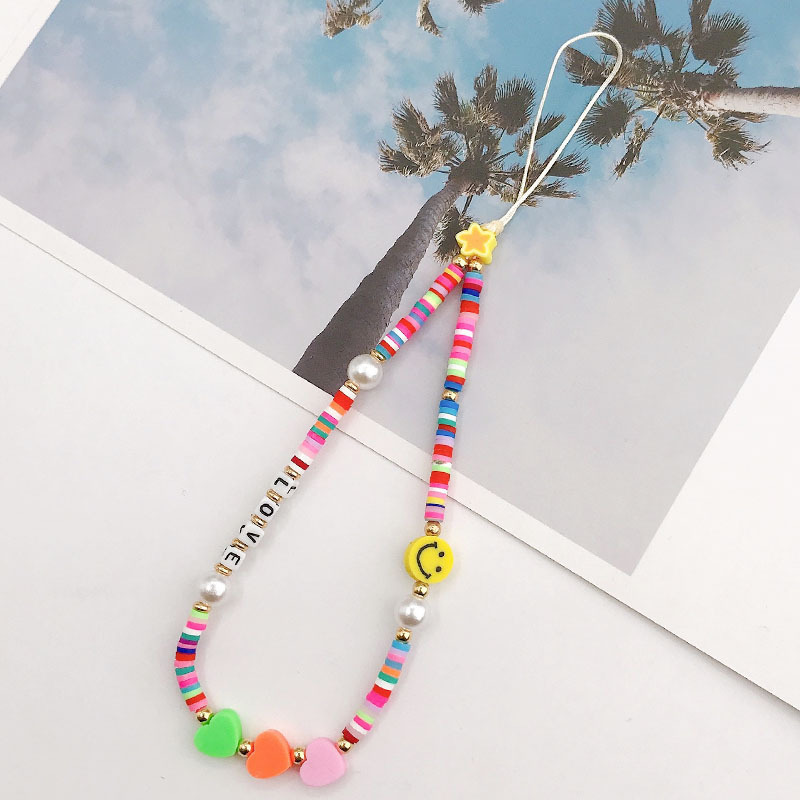 Picture of New soft pottery fruit series mobile phone chain diy mobile phone case acrylic five-pointed star mobile phone chain collection trend