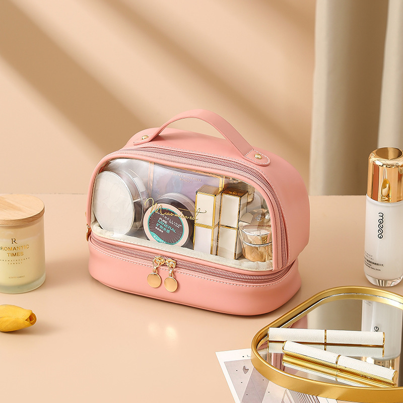 Picture of Pvc New Fashion Waterproof Cosmetic Bag Large Capacity Multi-Layer Cosmetic Cosmetics Bag Travel Portable Toiletry Bag
