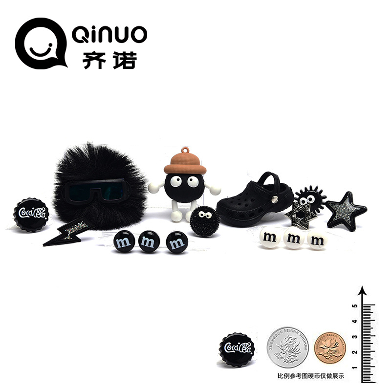 Little Red Book hole shoes DIY accessories cute cartoon plush small bristle fur ball shoe flower decoration removable shoe buckle