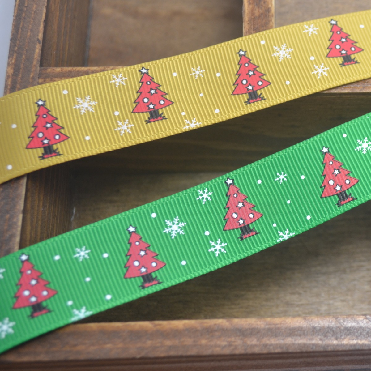 Picture of 22mm snowflake tree Christmas ribbon needs ribbon AS003 Yao Ming Christmas ribbon