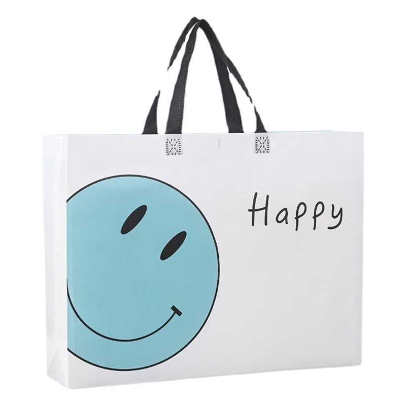 Ready-Made Non-Woven Bags with Logo Printable Advertising Clothing Shopping Gifts Satchel Laminated Stereo Bags Custom Wholesale