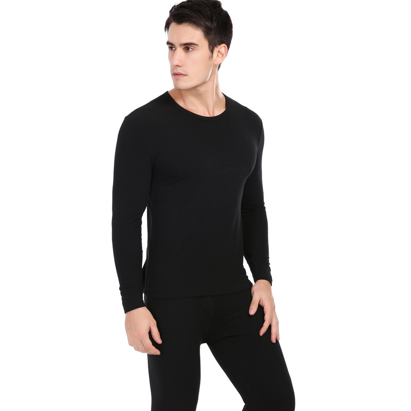 Picture of 37 degree constant temperature autumn and winter men's underwear large size seamless ultra-thin autumn clothes autumn pants round neck slim thermal underwear set