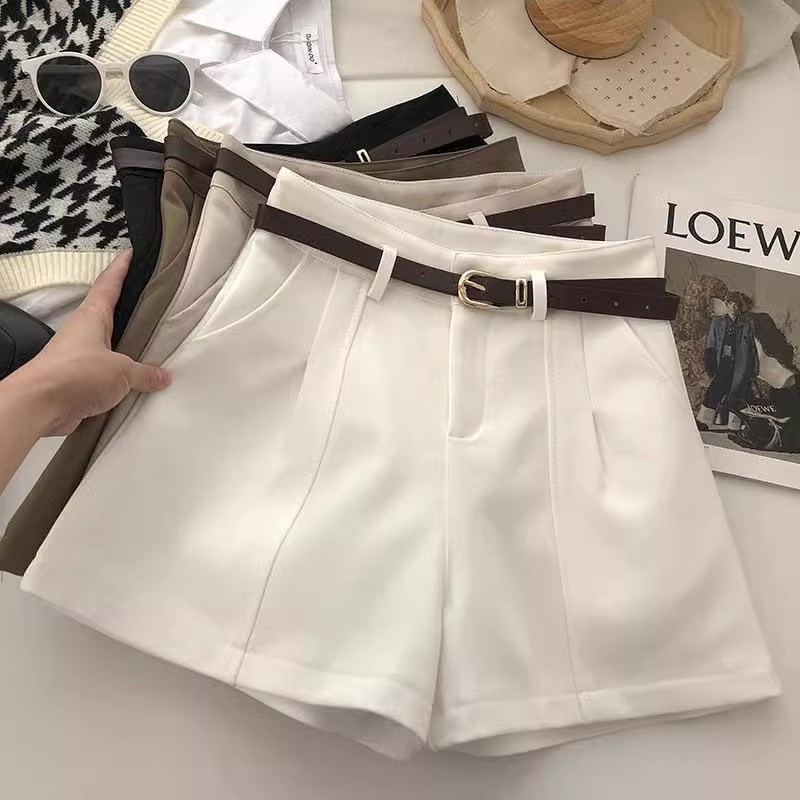 Versatile casual shorts, women's summer A temperament, Korean version of the 2025 season, wide-leg pants, high-waisted, fashionable, slimming, new words
