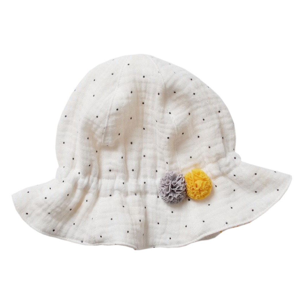 moinmlon Double-sided Wear Spring and Summer New Baby Gauze Cover Sun Hat Baby Sunscreen Fisherman Hat Girl Lamp Cover Hat
