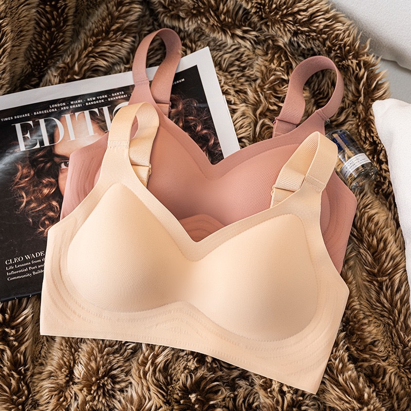 Jelly Soft Support Underwear Women's Small Chest Push-up No Steel Ring Sports Beautiful Back No Mark Comfortable Text Bra Summer Thin