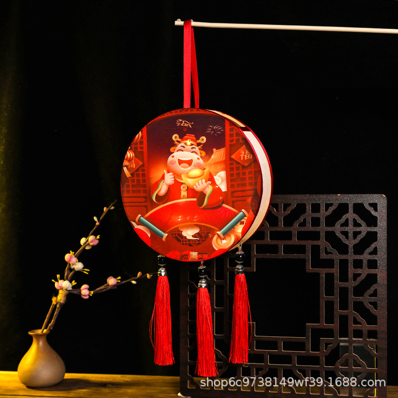 Picture of New Hanfu mid-autumn festival lantern diy handmade flowers and plants Lantern finished led Luminous lantern ancient style portable palace lantern