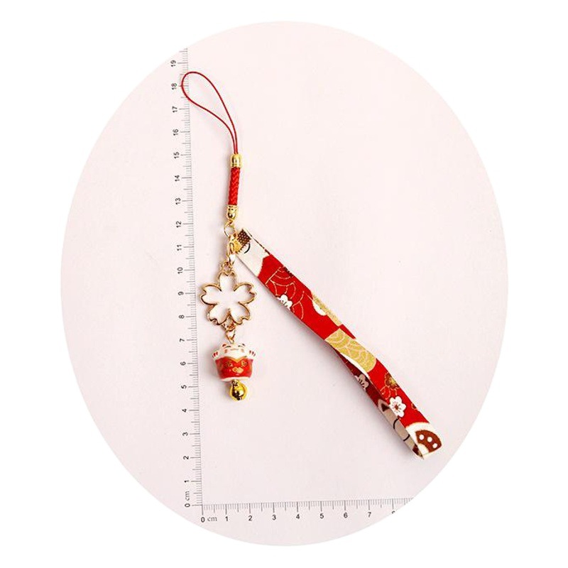 2020 Japanese Cat Bell Flower Light Gold Mobile Phone Chain Mobile Phone Pendant Good Luck Pendant U Disk Pendant