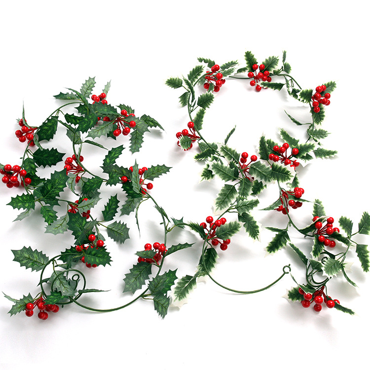 Picture of Cross-border supply simulation Christmas rattan European and American wall hanging home decoration red fruit soft rattan atmosphere layout Christmas