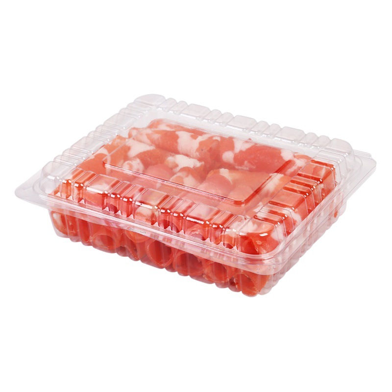 Mutton slice box disposable with lid sealed blister meat slice packaging box spot disposable transparent plastic box manufacturers