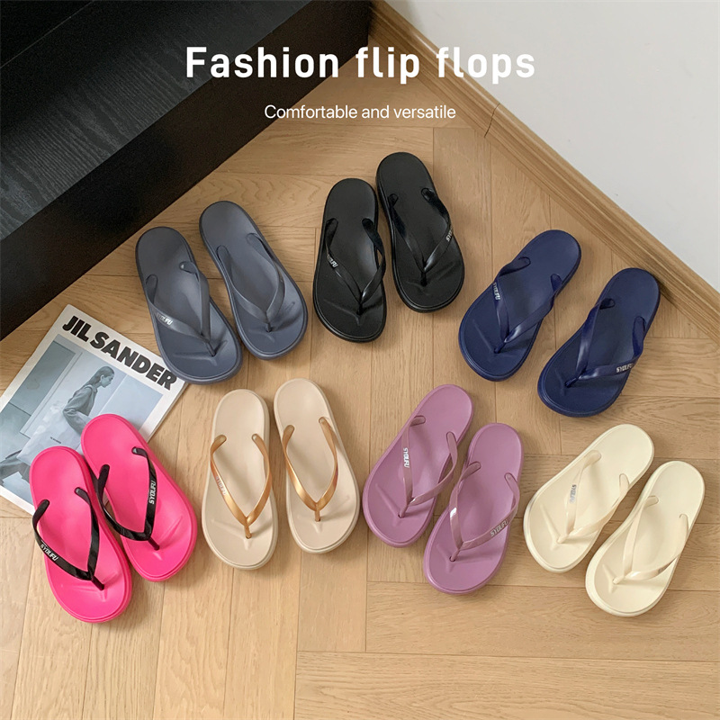 Cross-Border Flip-Flops for Men, New Summer Flip-Flops for Outer Wear, Non-Slip and Wear-Resistant Couple Beach Sandals for Women