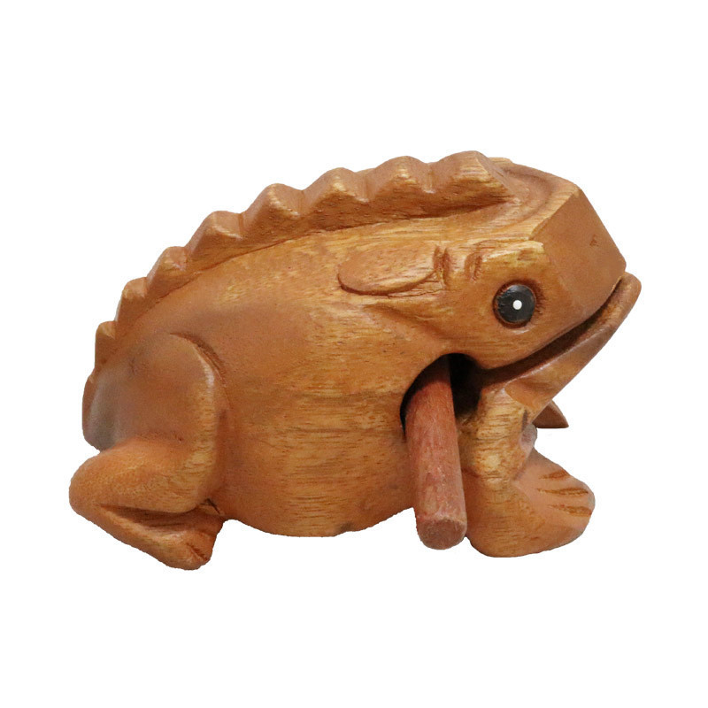 Picture of Thailand Frog Wood Carving Ornaments Hand Carved Toad Wood Fish Creative Sound Toy Solid Wood Toad Wood Frog Craft