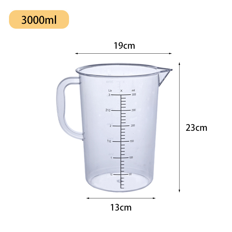 Picture of Transparent Acrylic PC Measuring Cup Plastic Scale Measuring Kettle Thickened High Temperature Milk Tea Shop Supplies Black Scale Measuring Cup