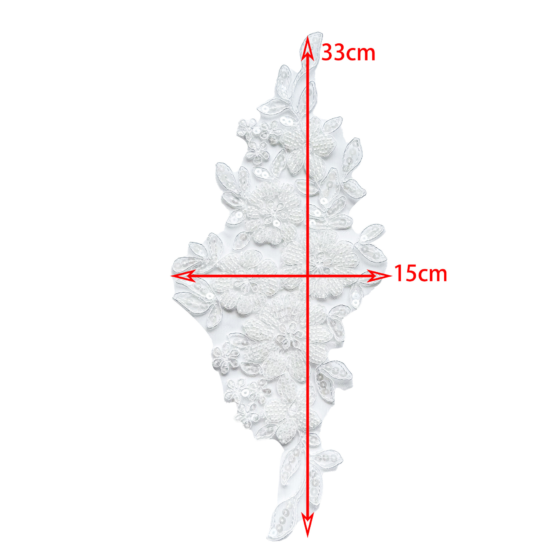 Picture of Cross-border European and American beaded sequined embroidered flower applique new luxury wedding dress decoration hand sewing accessories accessories