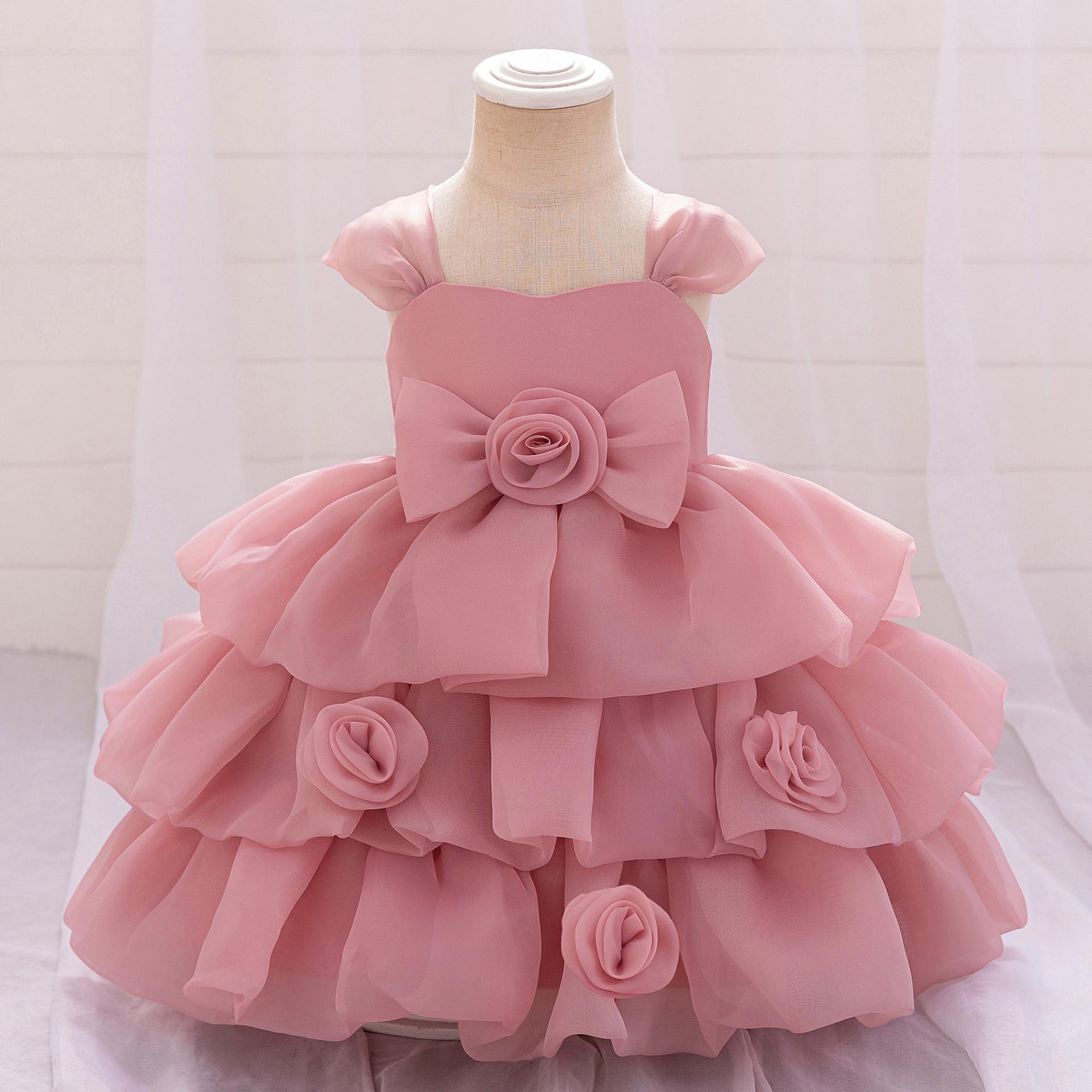 Picture of Toddler's Year-old Dress Baby's Year-old Dress Flower Girl's Wedding dress Girl's Puff Cake Dress