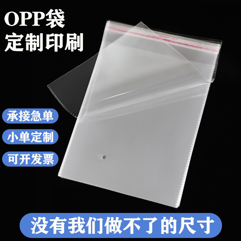 opp bag size size custom printed pearlescent self-sealing bag logo figure custom pe bone bag garment zipper bag