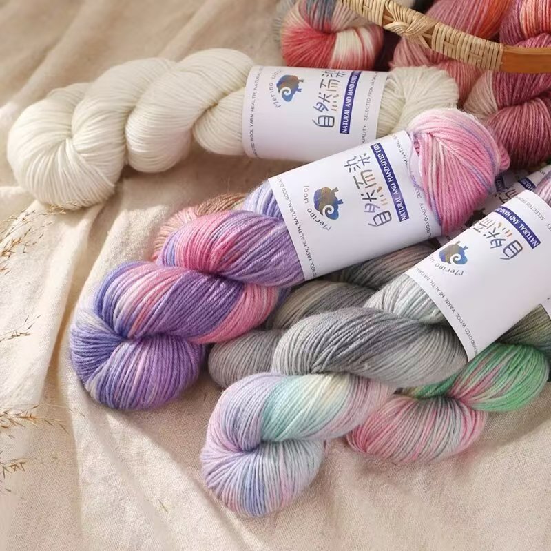 Hand dyed wool thread fancy section dyed wool lace thread manufacturer supply spot sales